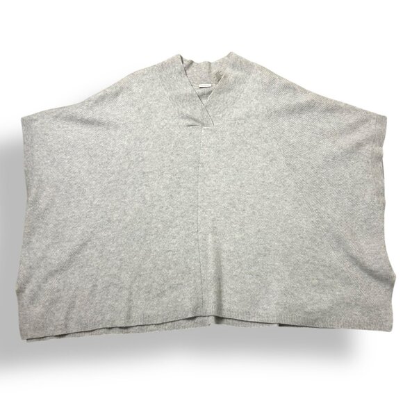 Kinross 100% Cashmere Poncho Sweater Women's Light Gray Pullover Knit One Size - Picture 5 of 7